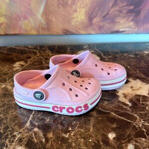 CROCS Kids Light Pink Clogs with White and Pink Accents